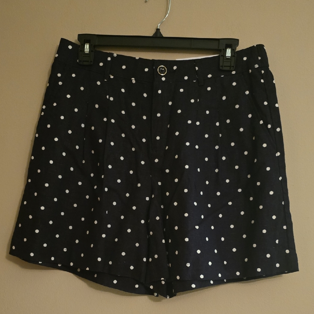 New Liz Claiborne Women's Size 6 Black White Polka Dot Dress Shorts